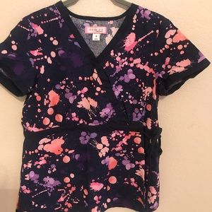 Colorful scrub top